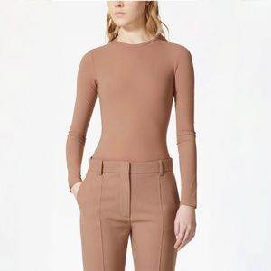 Valentino Garavani Long-Sleeve Nude Bodysuit New With Tags Size M